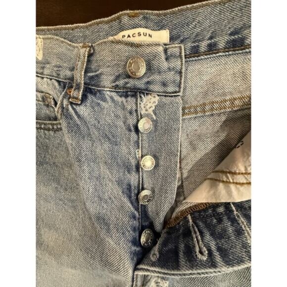 Pacsun Womens High-Rise Straight Leg Jeans Size 25 Butterfly Print Whimsigoth - Picture 7 of 13